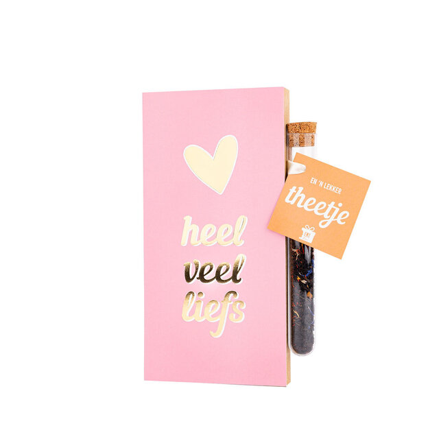 Thee-tegeltje - Veel liefs - per 6