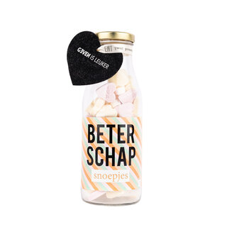 Beterschap snoepjes - Snoep (vruchtenhartjes) in fles - per 12