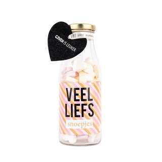 Veel liefs snoepjes - Snoep (vruchtenhartjes)  in fles - per 12