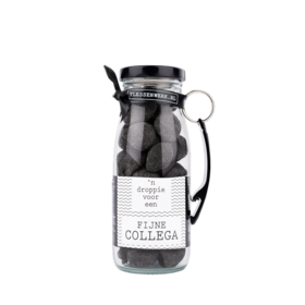 Dropflesje 250 ml ‘n Droppie voor een fijne collega! met flessen opener- per 6