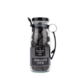 Dropflesje 250 ml ‘n Droppie voor een geweldige opa! met flessen opener- per 6