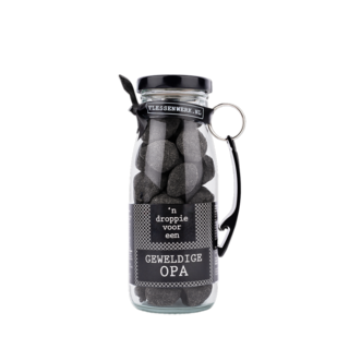 Dropflesje 250 ml ‘n Droppie voor een geweldige opa! met flessen opener- per 6