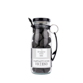 Dropflesje 250 ml ‘n Droppie voor een fantastische vriend! met flessen opener- per 6