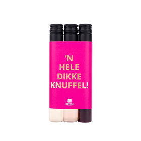 3 wijntubes - Roze/Gouden wikkel - Dikke knuffel- per 12