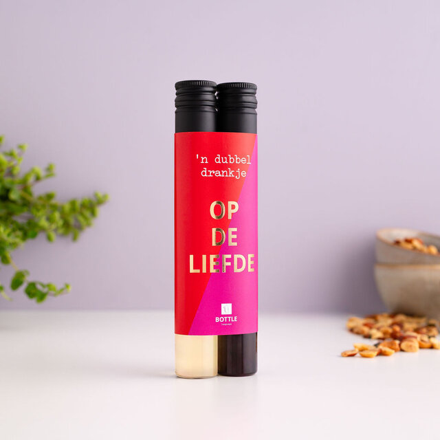 'n Dubbel drankje - op de liefde! (Rood/Roze/Goud) - per 12