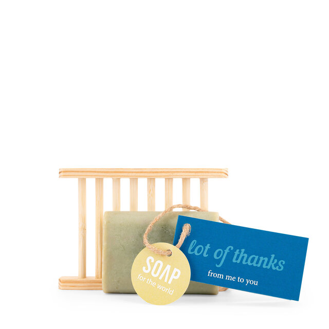 Soapbar met zeepbakje - Lot of thanks - per 6