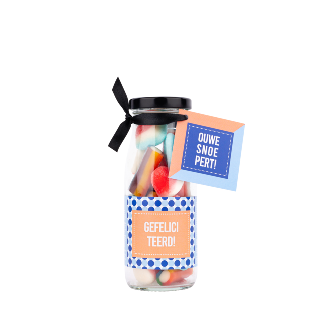 PRIMERA - Snoepflesje 250 ml - Gefeliciteerd - per 6