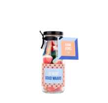 PPL - Snoepflesje 250 ml - Jij bent goud waard! Dankjewel - per 6