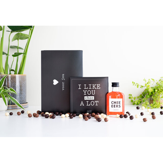 I like you CHOC a lot - chocola  in cadeau-doosje - per 6