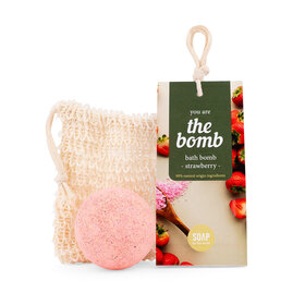 You're the bomb! Bruisbal met washand - Strawberry - per 6