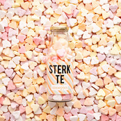 Sterkte snoepjes - Fles met vilt hartje - per 6