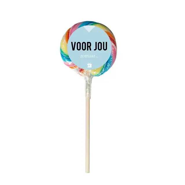 Regenboog lolly - mix doos Hartje/Van harte/Voor jou/Bedankt - per 24