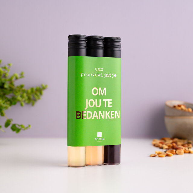 Proevewijntje - Groen/Gouden wikkel - Om jou te bedanken - per 6