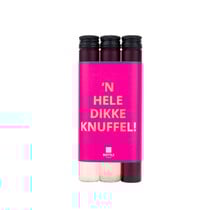 3 wijntubes - Roze/Gouden wikkel - Dikke knuffel- per 6