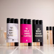 3 wijntubes - Marmer/Gouden wikkel - Van harte gefeliciteerd - per 6