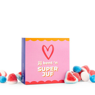 Snoepkaart - Jij bent een super juf - per 6