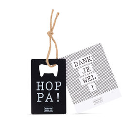 Flessenopener met kaart - Dankjewel - per 6