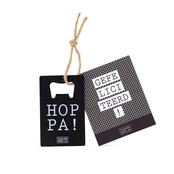 Flessenopener met kaart - Gefeliciteerd - per 6