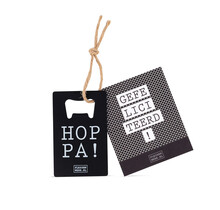 Flessenopener met kaart - Gefeliciteerd - per 6