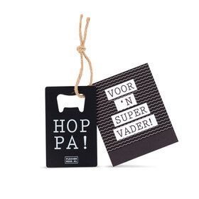 Flessenopener met kaart - Voor een super vader - per 6