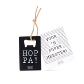 Flessenopener met kaart - Voor een super meester - per 6