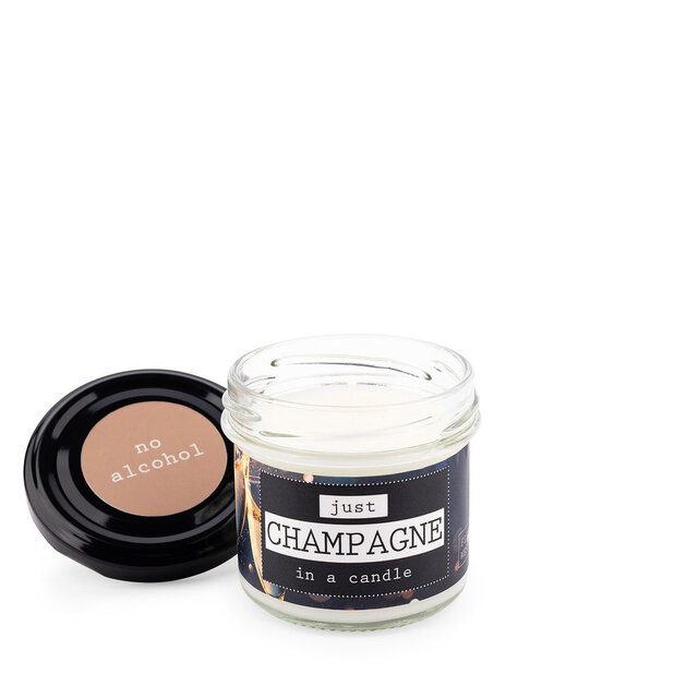 No alcohol - JUST CHAMPAGNE - in a candle, in luxe verpakking - per 6