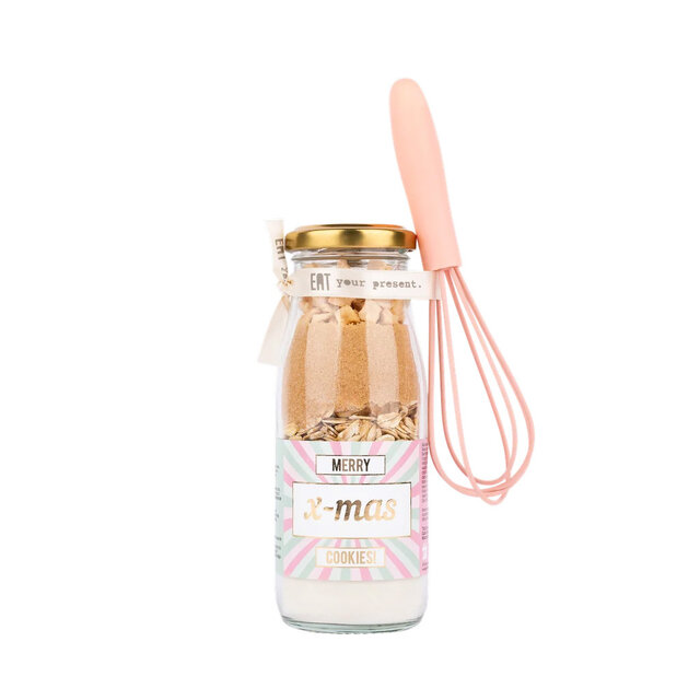 Bakflesje 250ml - Merry christmas cookies - met garde - per 6
