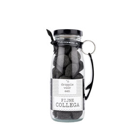 Dropflesje 250 ml ‘n Droppie voor een fijne collega! met flessen opener- per 6