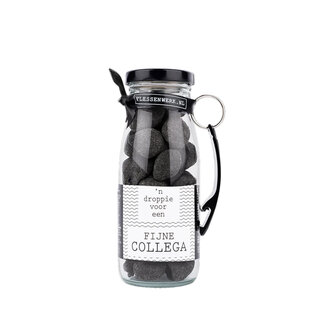 Dropflesje 250 ml ‘n Droppie voor een fijne collega! met flessen opener- per 6
