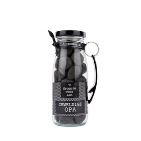 Dropflesje 250 ml ‘n Droppie voor een geweldige opa! met flessen opener- per 6