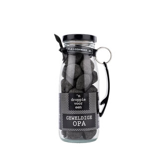 Dropflesje 250 ml ‘n Droppie voor een geweldige opa! met flessen opener- per 6