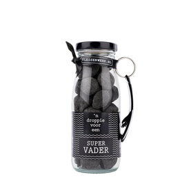 Dropflesje 250 ml ‘n Droppie voor een supervader! met flessen opener- per 6
