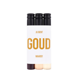 PRIMERA - 3 wijntubes - Jij bent GOUD waard - per 6