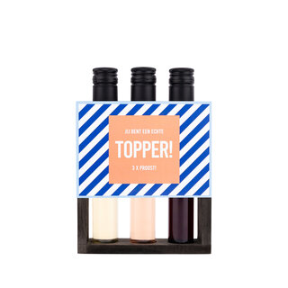 PRIMERA - Wijngift - tubes in rekje - Jij bent een echte TOPPER, 3 x proost! - per 6