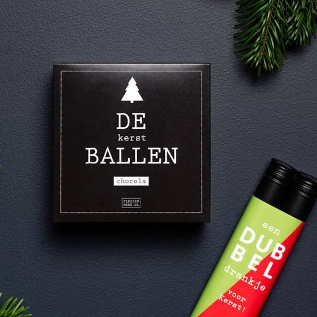 DE (Kerst)BALLEN! - chocola  in cadeau-doosje - per 6