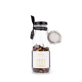 Theetje gefeliciteerd - thee in fles met kaart en thee ei - per 6