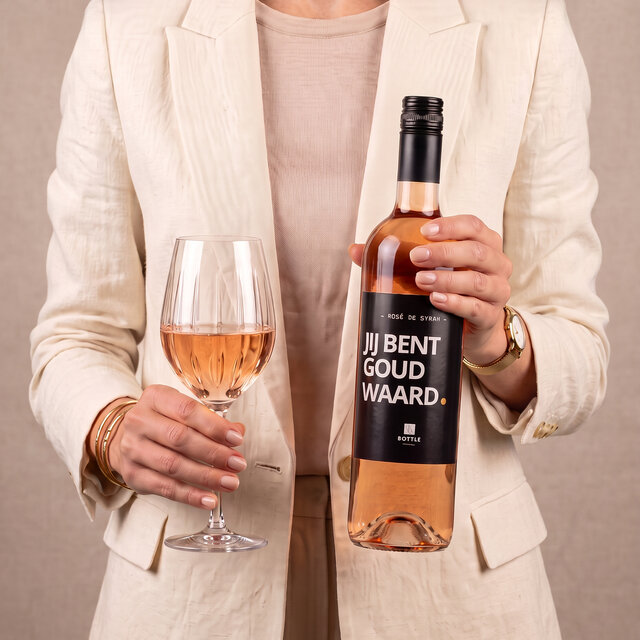 Jij bent goud waard wijn - rosé - per 6