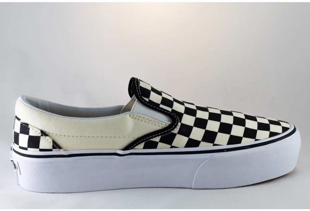 VANS SLIP-ON PLATFORM Black/Checkerboard/ White - Shoe Class