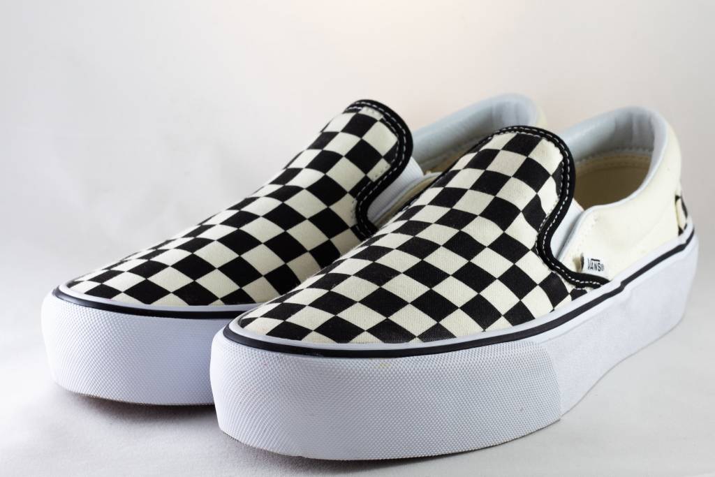 VANS SLIP-ON PLATFORM Black/Checkerboard/ White - Shoe Class