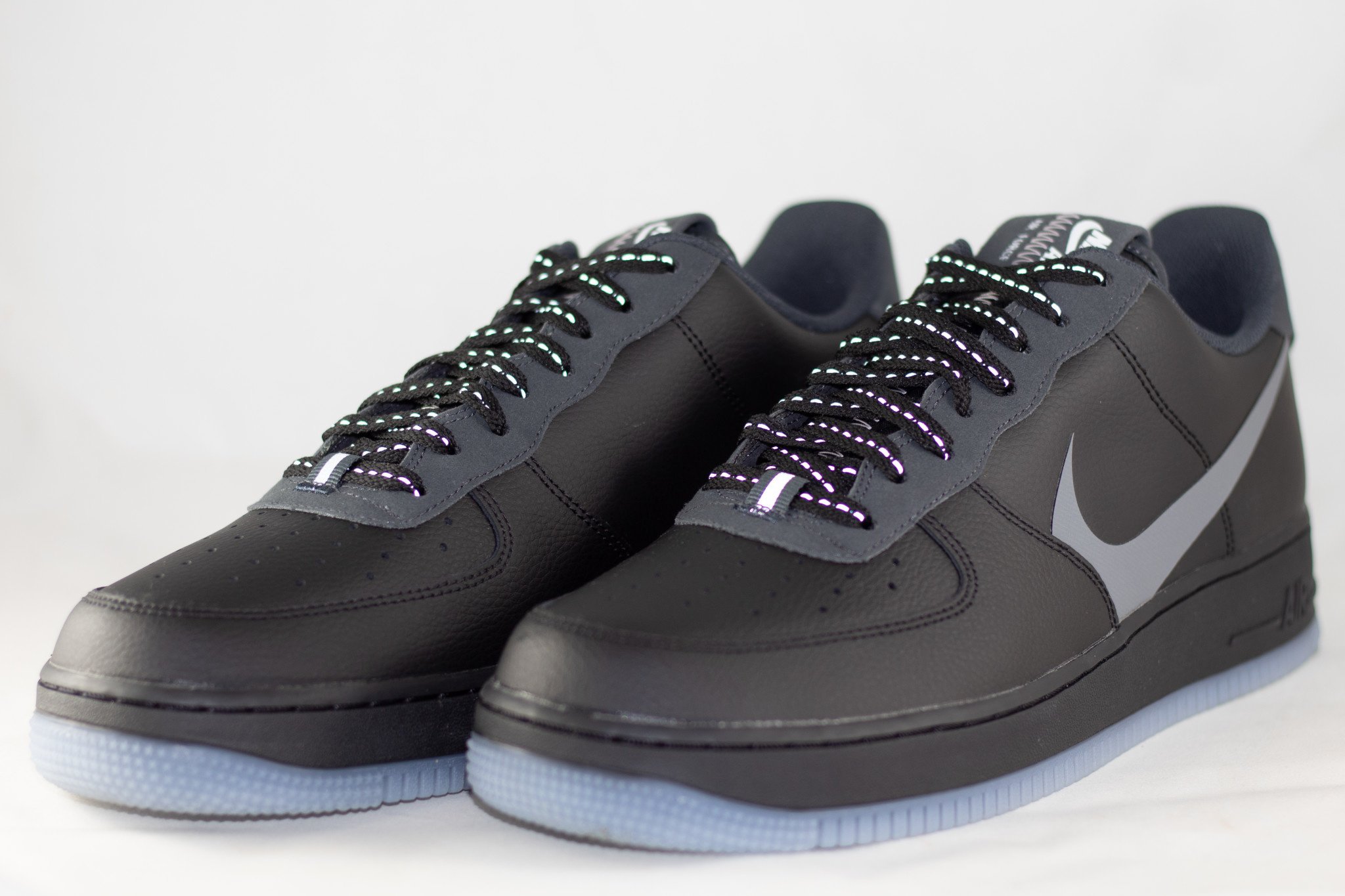 black and silver nike air force 1