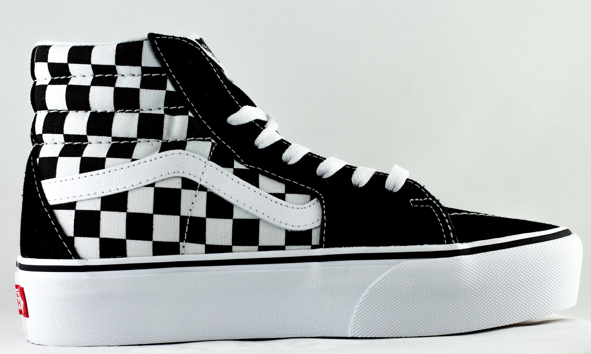 VANS SK8-HI Platform 2 Checkerboard/ True White - Shoe Class