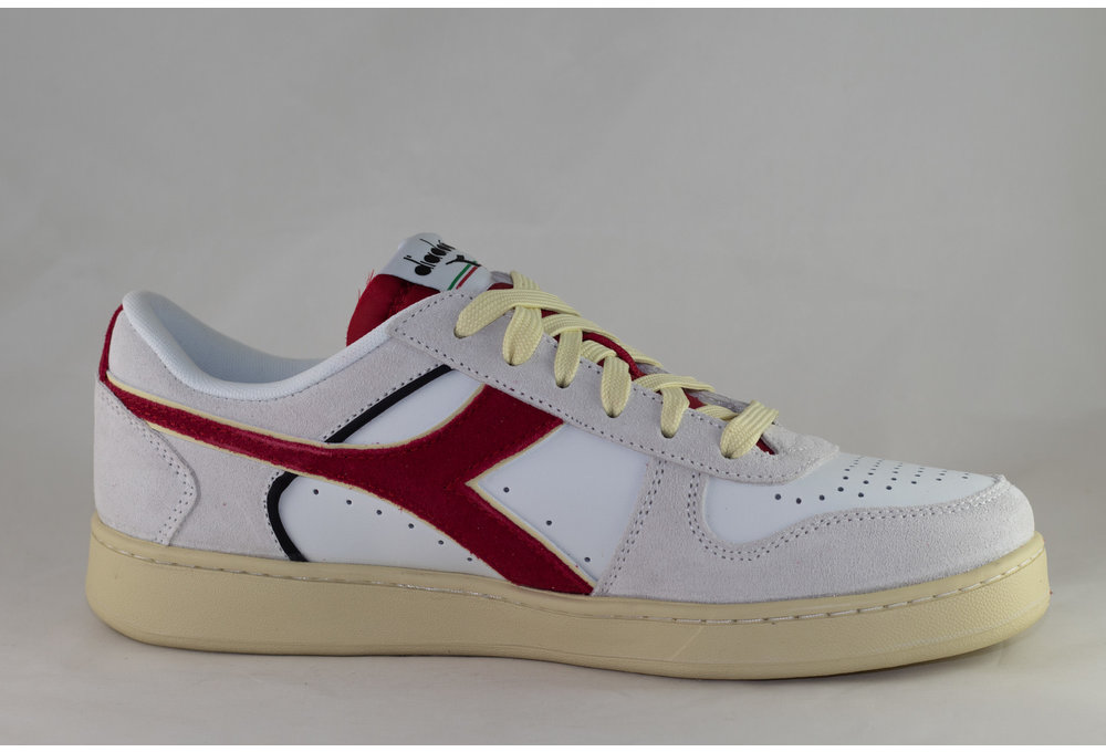 DIADORA MAGIC BASKET LOW SUEDE LEATHER White/ Chili Peppers/ White