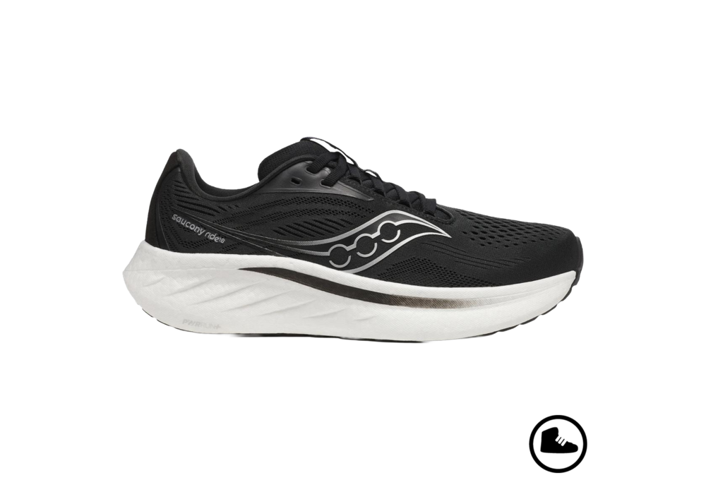 SAUCONY RIDE 18 Black/ White