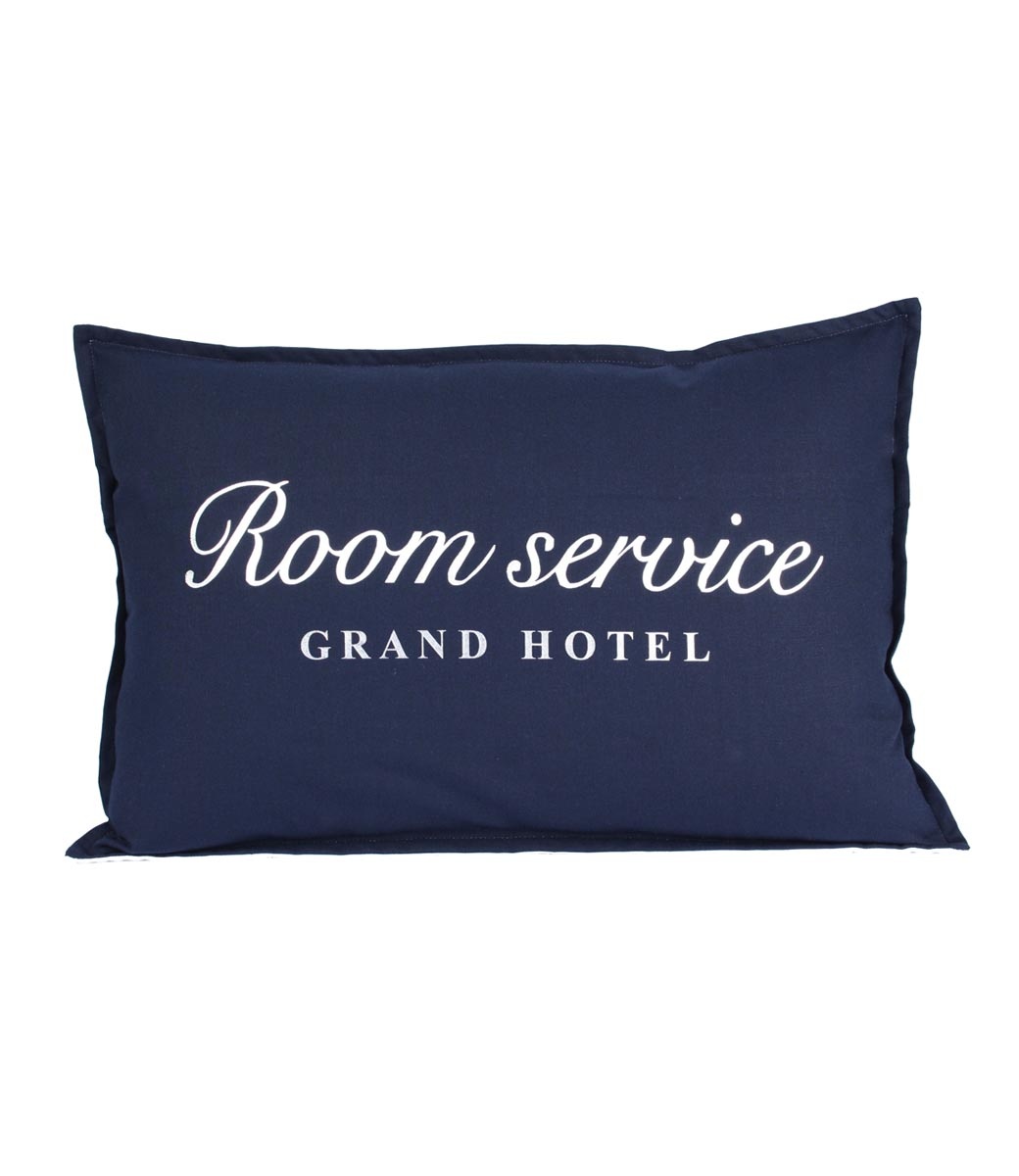 Throw Pillow 40x60 Cm Navy Linen Room Service Grand Hotel
