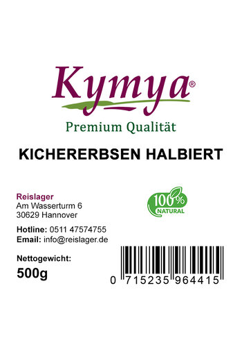 Kichererbsen halbiert, natürlich, 500 g 