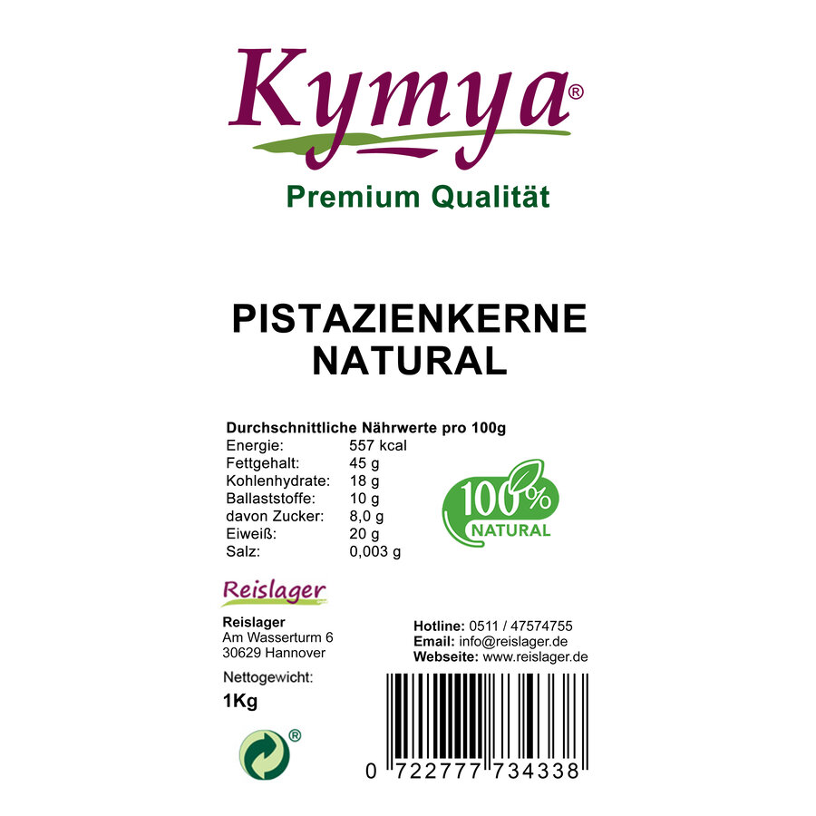 Pistazienkerne 100%Natural - aus dem Türkei 1Kg