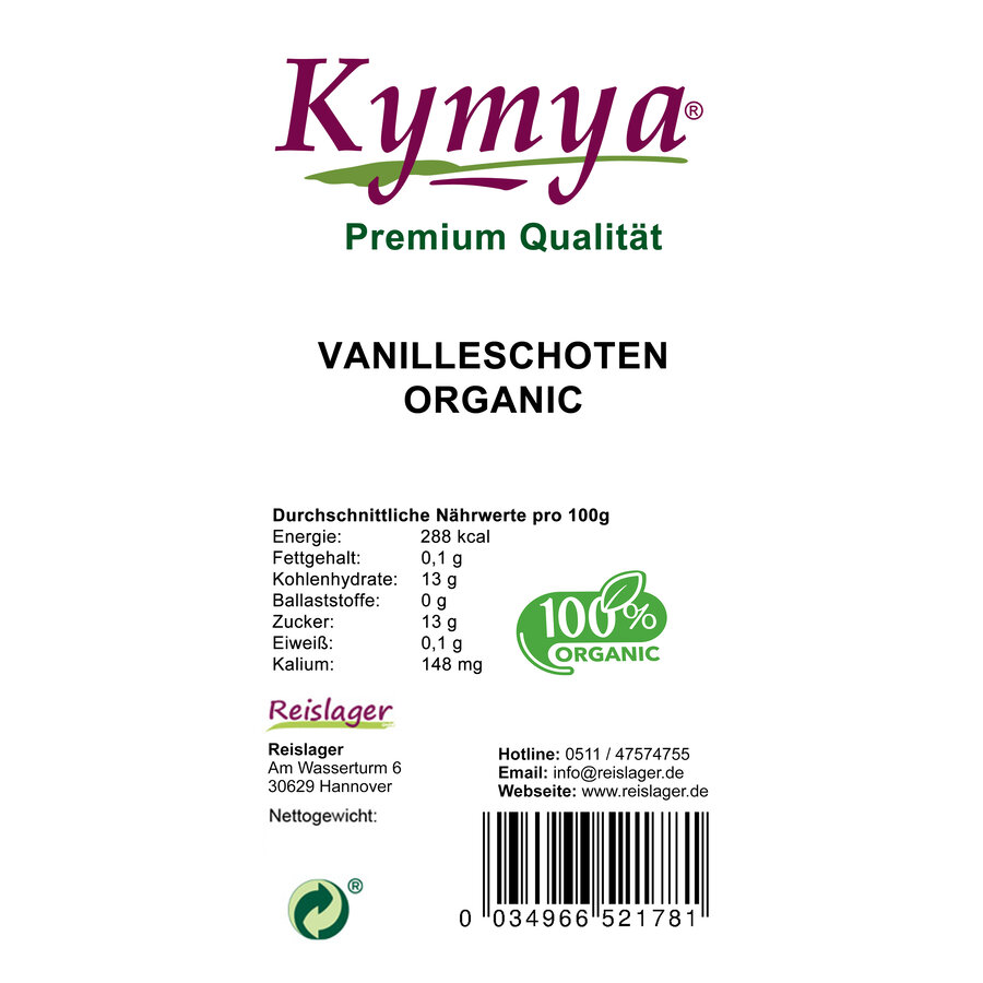 Vanilleschoten , 13-15cm lang 50g