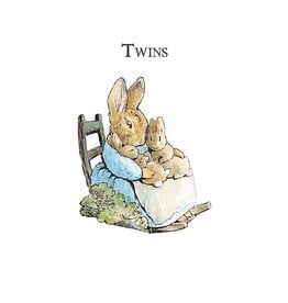 Beatrix Potter New Baby Card  - Twins