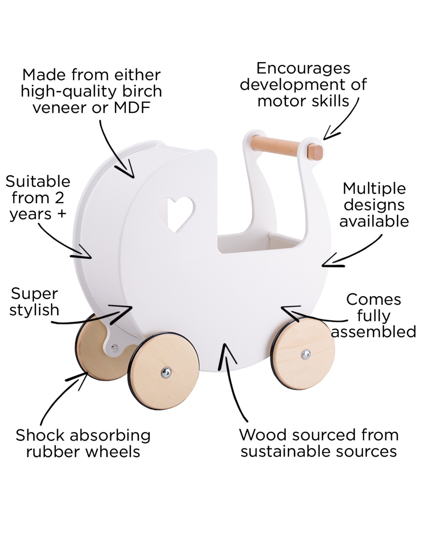 Moover Moover Dolls Pram- Red