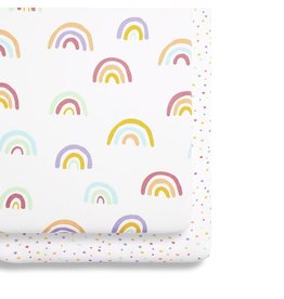 Crib 2 Pack Fitted Sheets –Rainbow